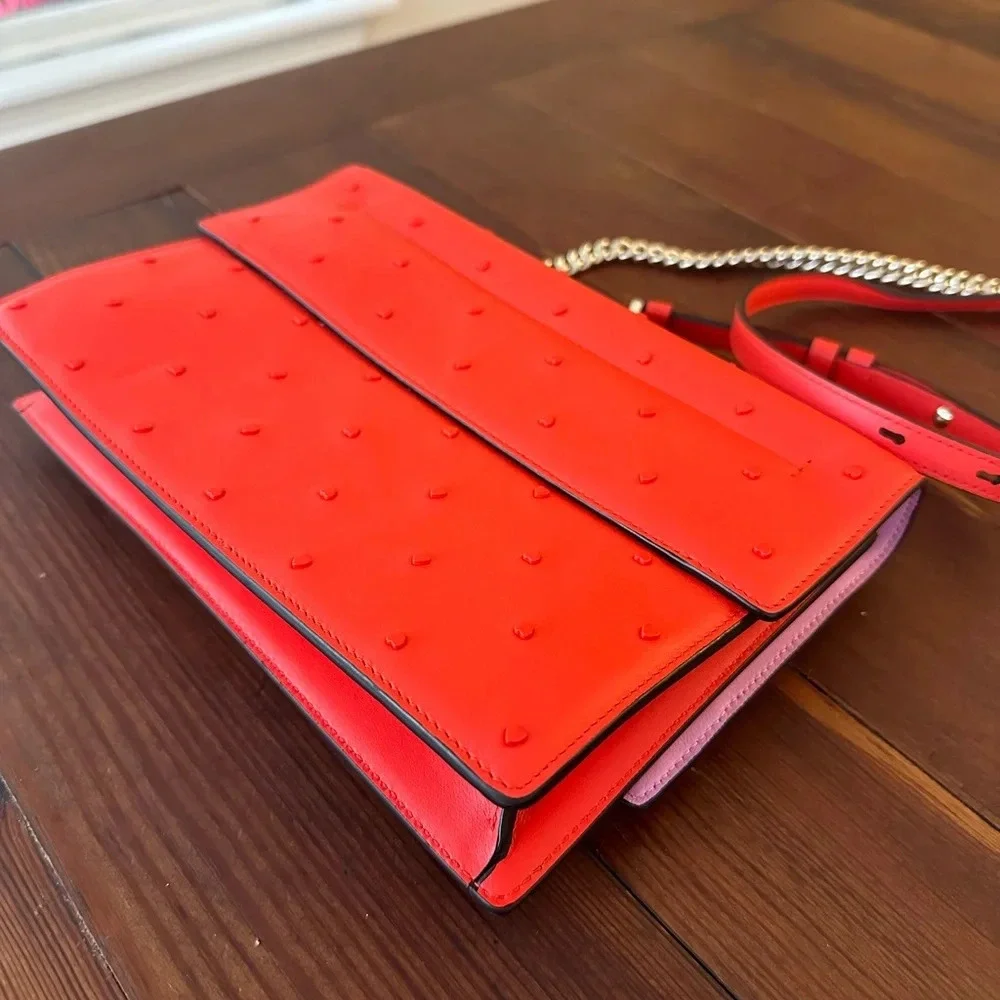 Ferragamo Vara Hearts Shoulder Bag in Candy Apple Red RARE